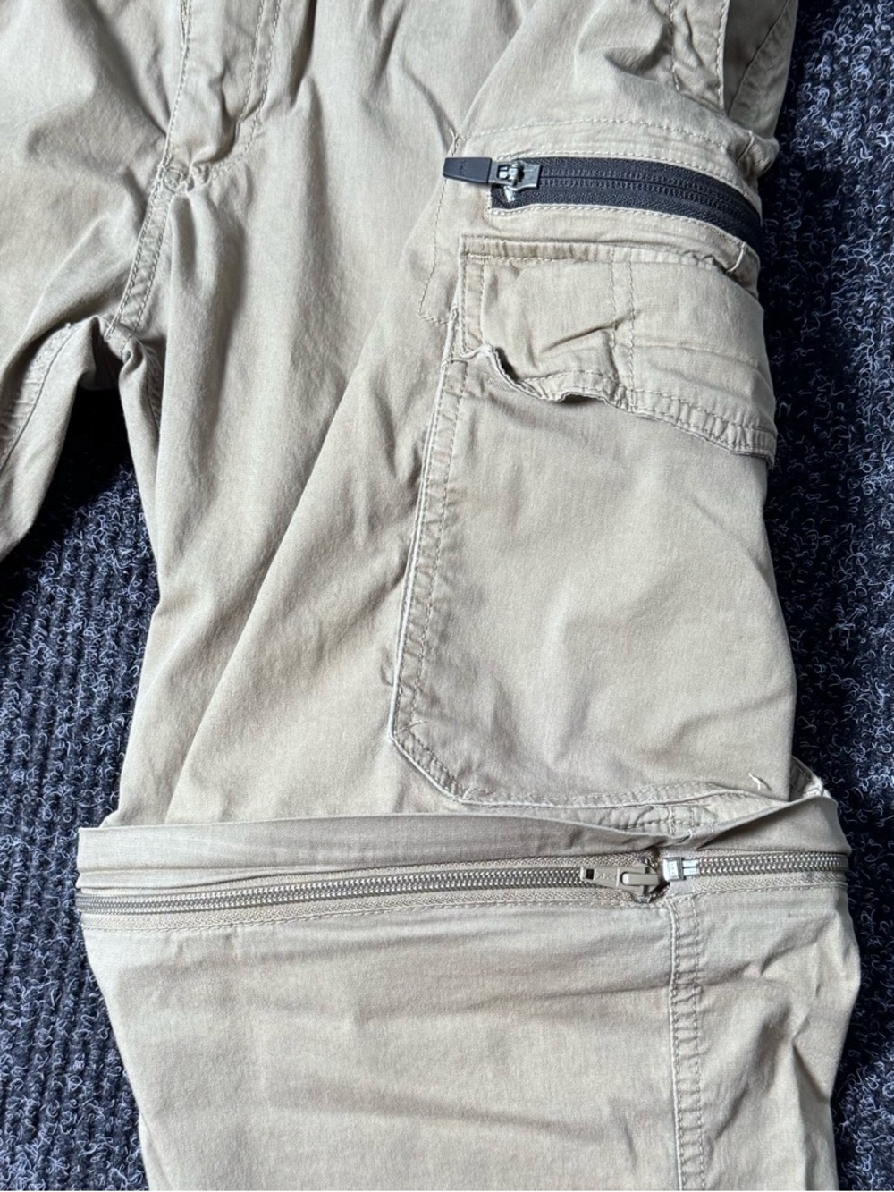B.C Clothing Convertible Cargo Pants XL Zip-Off Hiking Outdoor Beige - Picture 8 of 9